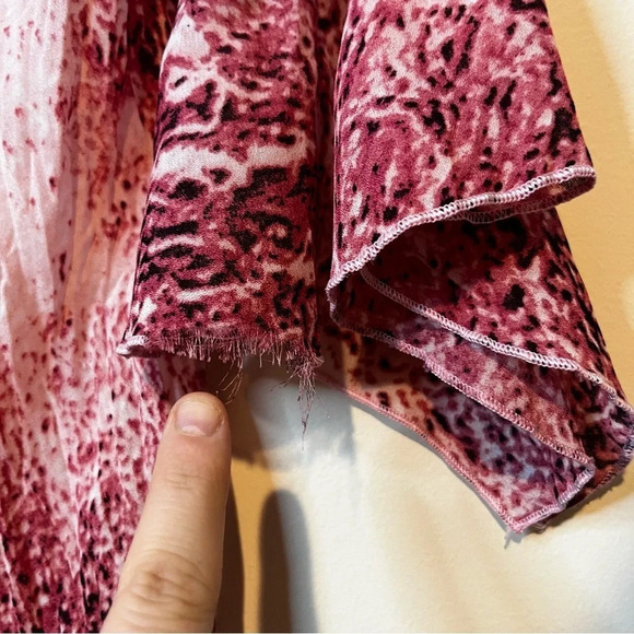 Vintage Y2K Embellished Crepe Fairycore Whimsigoth Lettuce Napkin Hem Sleeve Top - Picture 10 of 10